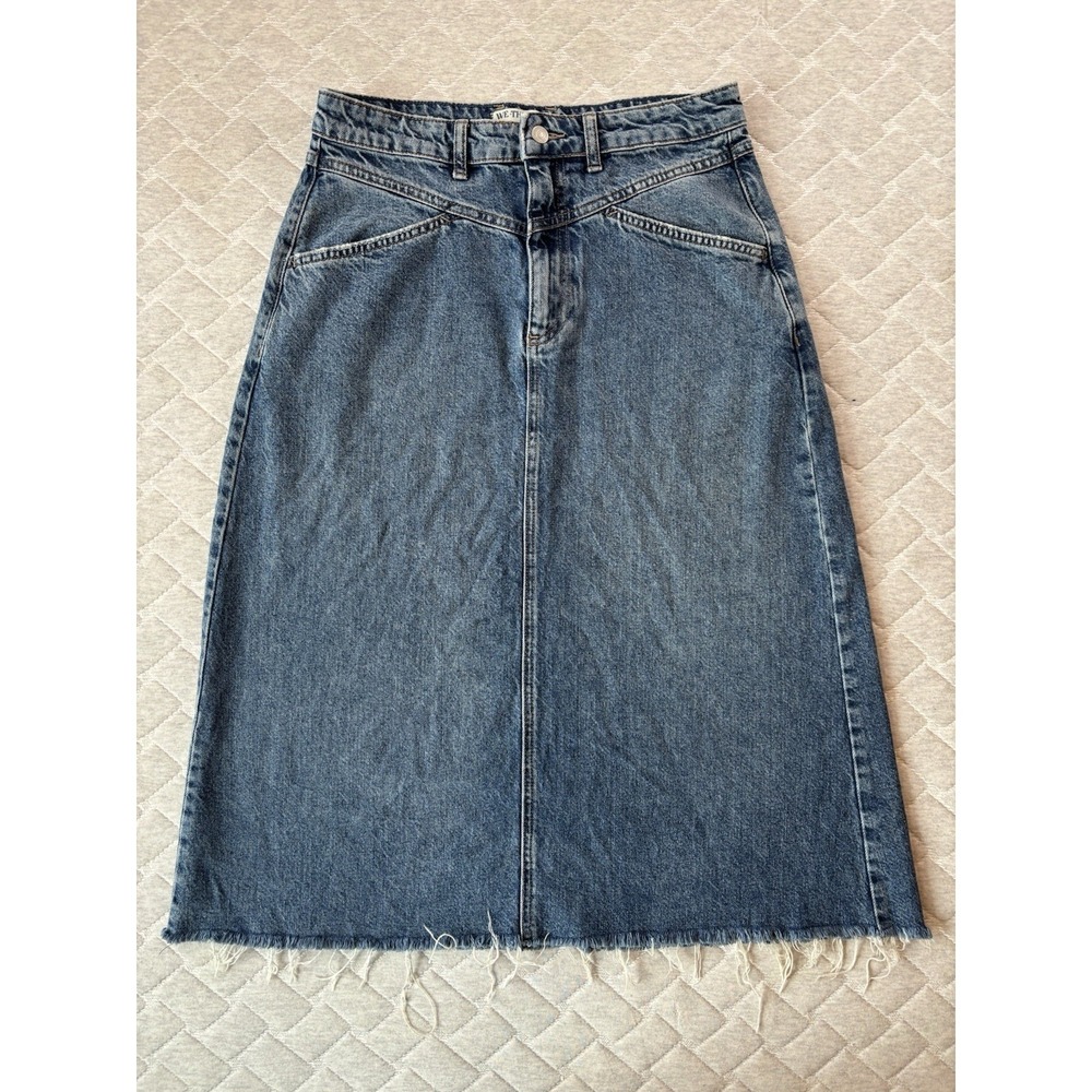 Free People We The Free Come As You Are Denim Maxi Skirt Womens 6 Blue Boho